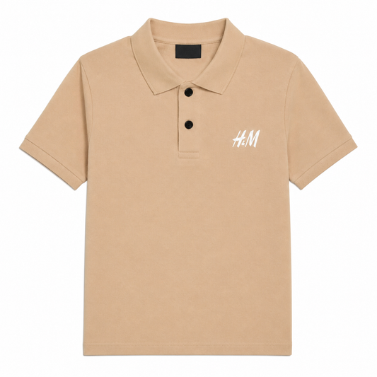 Men's Solid Beige Polo T-Shirt | Cotton Blend Fabric | Regular Fit | Half Sleeve | Collar Neck | Casual & Office Wear | Soft & Breathable Polo Tee for Men